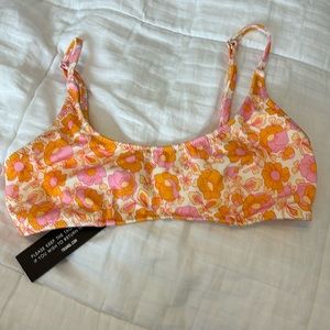 maci- neon pop triangl bikini top, never worn, new with tags
